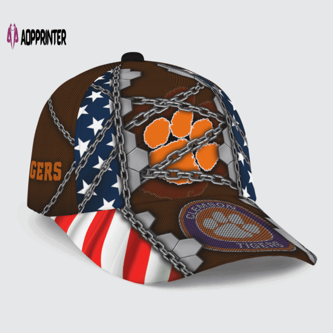 Clemson Tigers Stars & Stripes Chain Printed Baseball Classic Baseball Classic Cap Men Hat Men Hat
