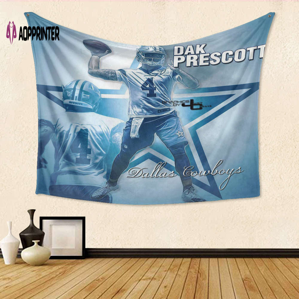 Dallas Cowboys Dak Prescott Gift: 3D Full Printing Tapestry for Ultimate Fan Dallas Cowboys Dak Prescott Gift: 3D Full Printing Tapestry for Ultimate Fan