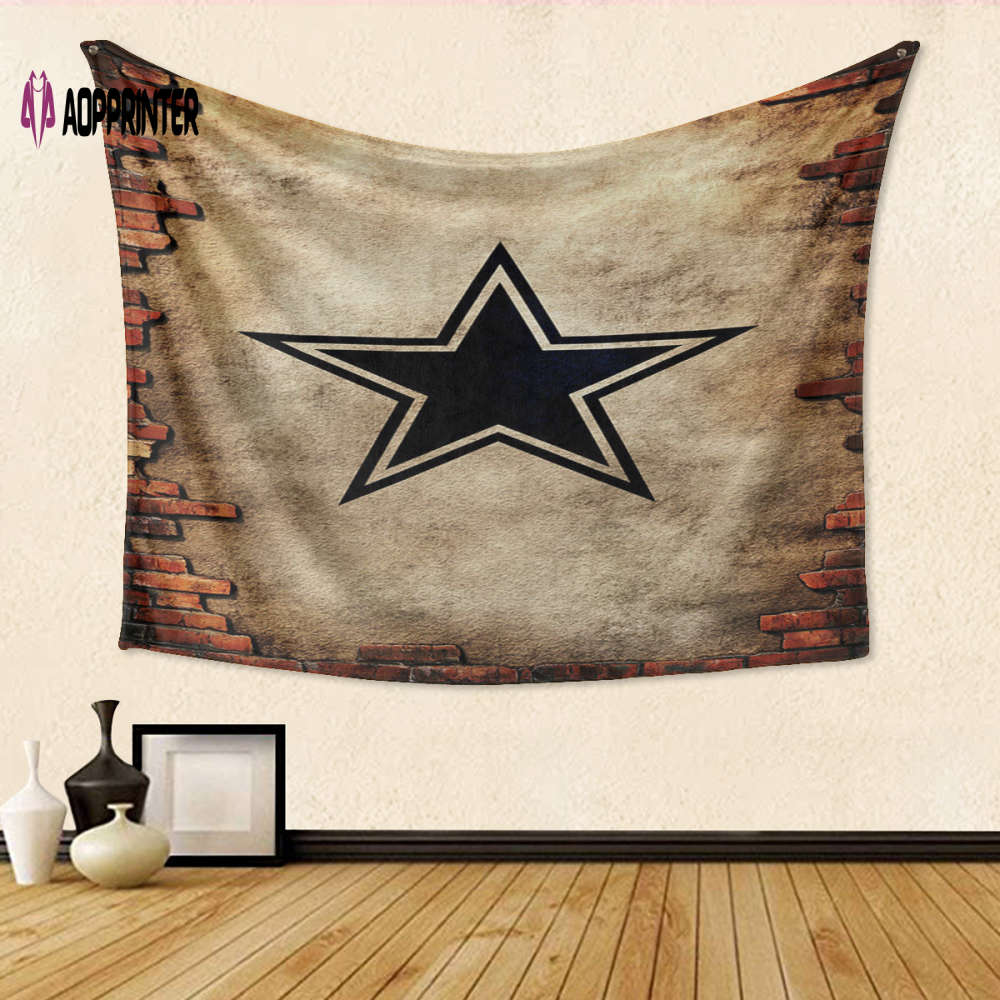 Dallas Cowboys 3D Full Printing Tapestry: Unique Brick Wall Gift for Fans Dallas Cowboys 3D Full Printing Tapestry: Unique Brick Wall Gift for Fans