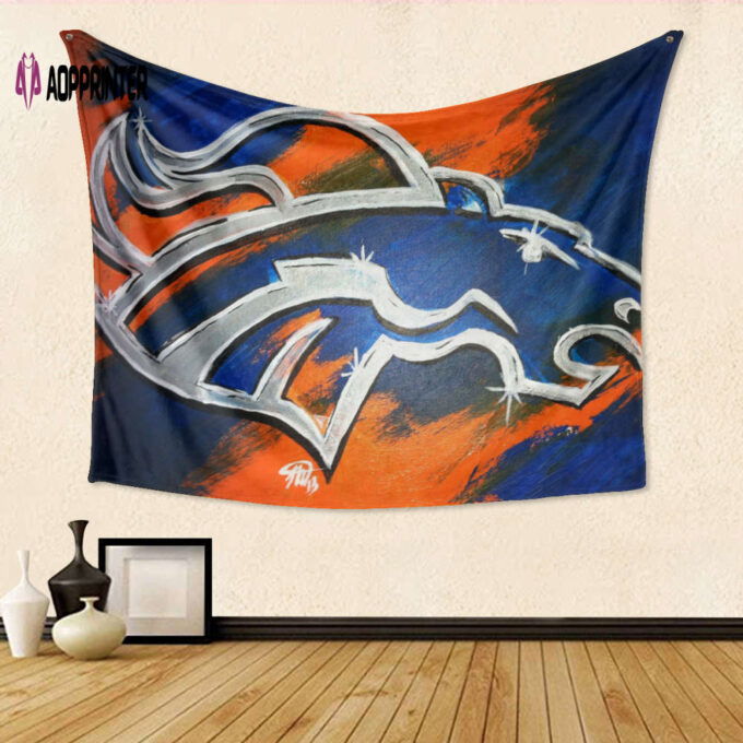 Denver Broncos Emblem v9 Gift For Fan 3D Full Printing Tapestry