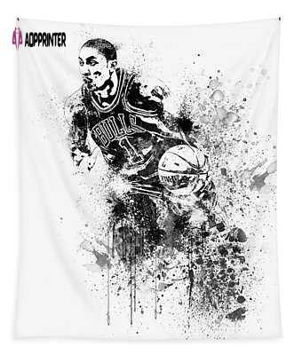 Derrick Rose Watercolor Tapestry: Vibrant Naxart Studio Wall Decor Derrick Rose Watercolor Tapestry: Vibrant Naxart Studio Wall Decor