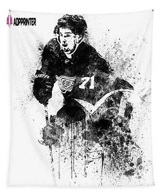 Dylan Larkin Watercolor Tapestry: Vibrant Naxart Studio Art for Home Decor Dylan Larkin Watercolor Tapestry: Vibrant Naxart Studio Art for Home Decor
