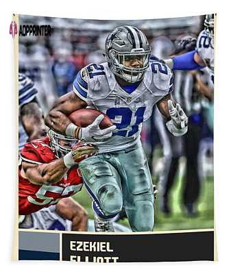 Ezekiel Elliott Dallas Cowboys Joe Hamilton Tapestry Ezekiel Elliott Dallas Cowboys Joe Hamilton Tapestry