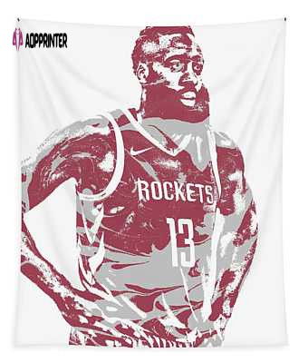 James Harden Houston Rockets Pixel Art 52 Joe Hamilton Tapestry James Harden Houston Rockets Pixel Art 52 Joe Hamilton Tapestry