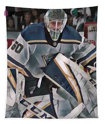 Jordan Binnington St Louis Blues Abstract Art 1 Joe Hamilton Tapestry Jordan Binnington St Louis Blues Abstract Art 1 Joe Hamilton Tapestry