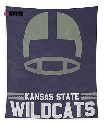 Kansas State Wildcats Vintage Football Art Joe Hamilton Tapestry Kansas State Wildcats Vintage Football Art Joe Hamilton Tapestry
