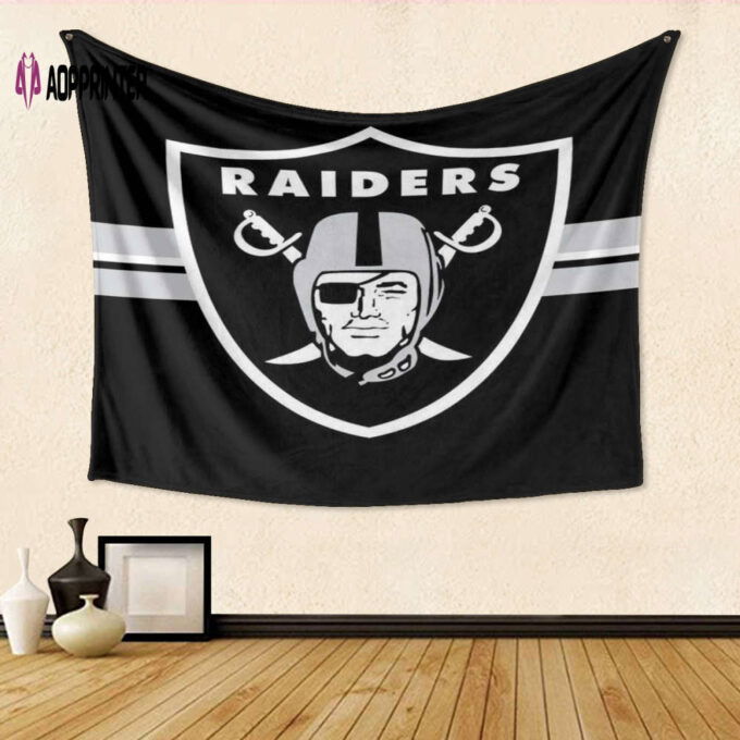 Las Vegas Raiders Logo Art5 Tapestry: Ultimate Gift for Fans 3D Full Printing