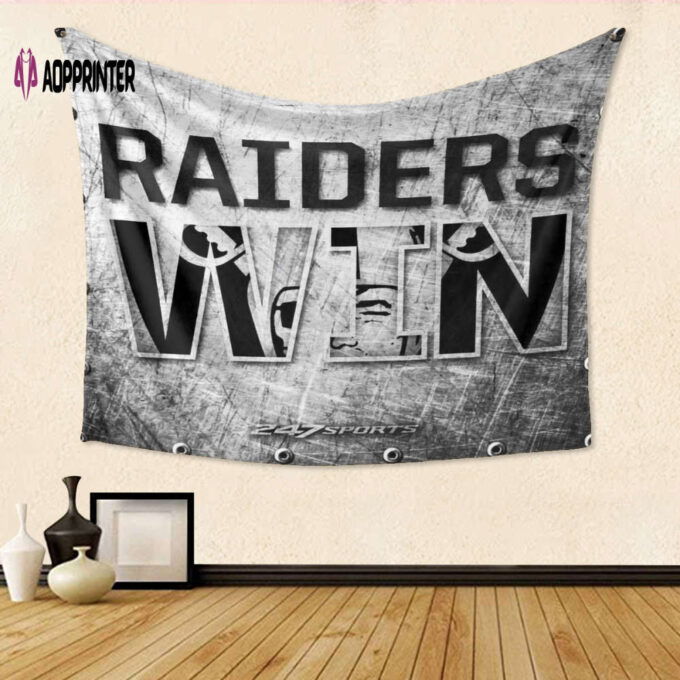 Las Vegas Raiders 3D Full Printing Tapestry – Perfect Metal Gift for Fans