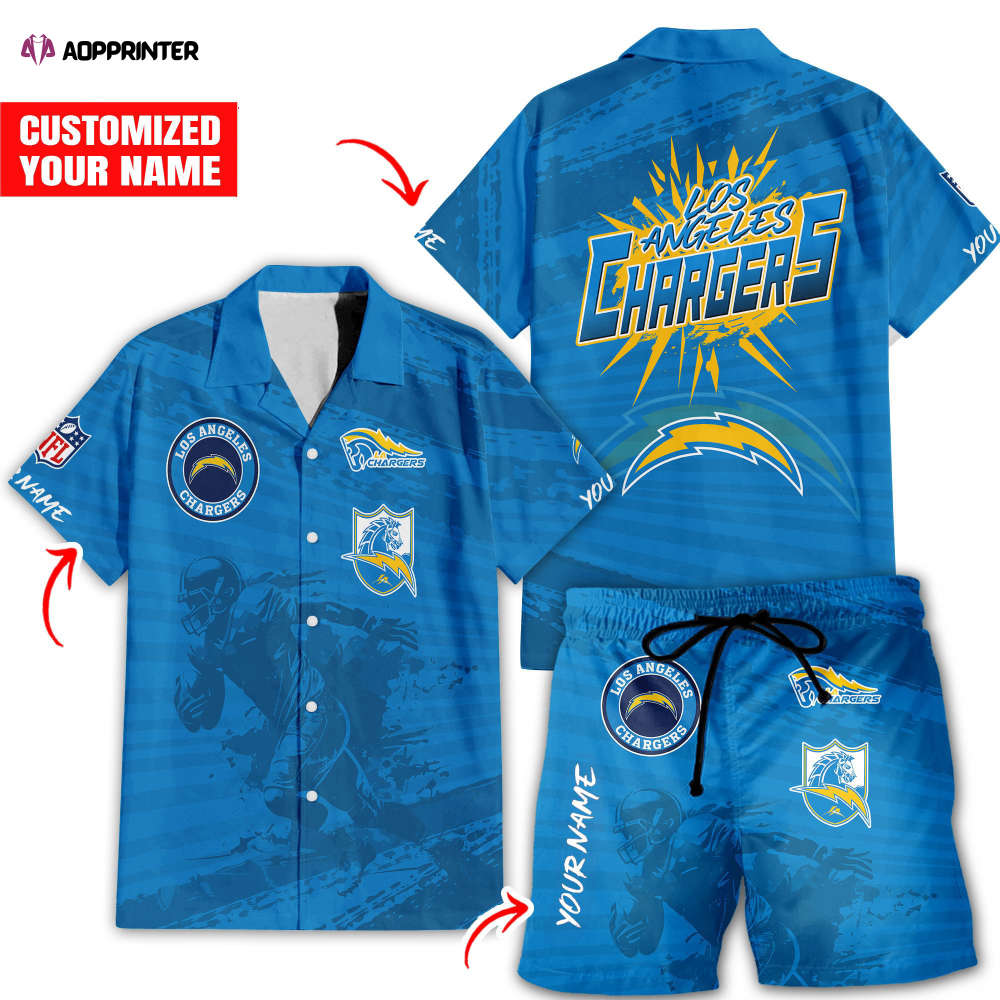 Los Angeles Chargers Hawaiian Shirt Gift Men Women Gift Men Women Full Set 2 Los Angeles Chargers Hawaiian Shirt Gift Men Women Gift Men Women Full Set 2