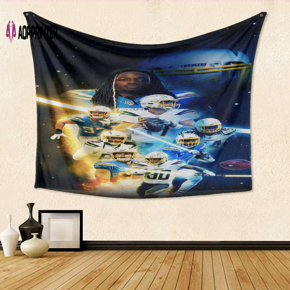 Los Angeles Chargers Team v4 3D Full Printing Tapestry: Perfect Gift for Fans! Los Angeles Chargers Team v4 3D Full Printing Tapestry: Perfect Gift for Fans!