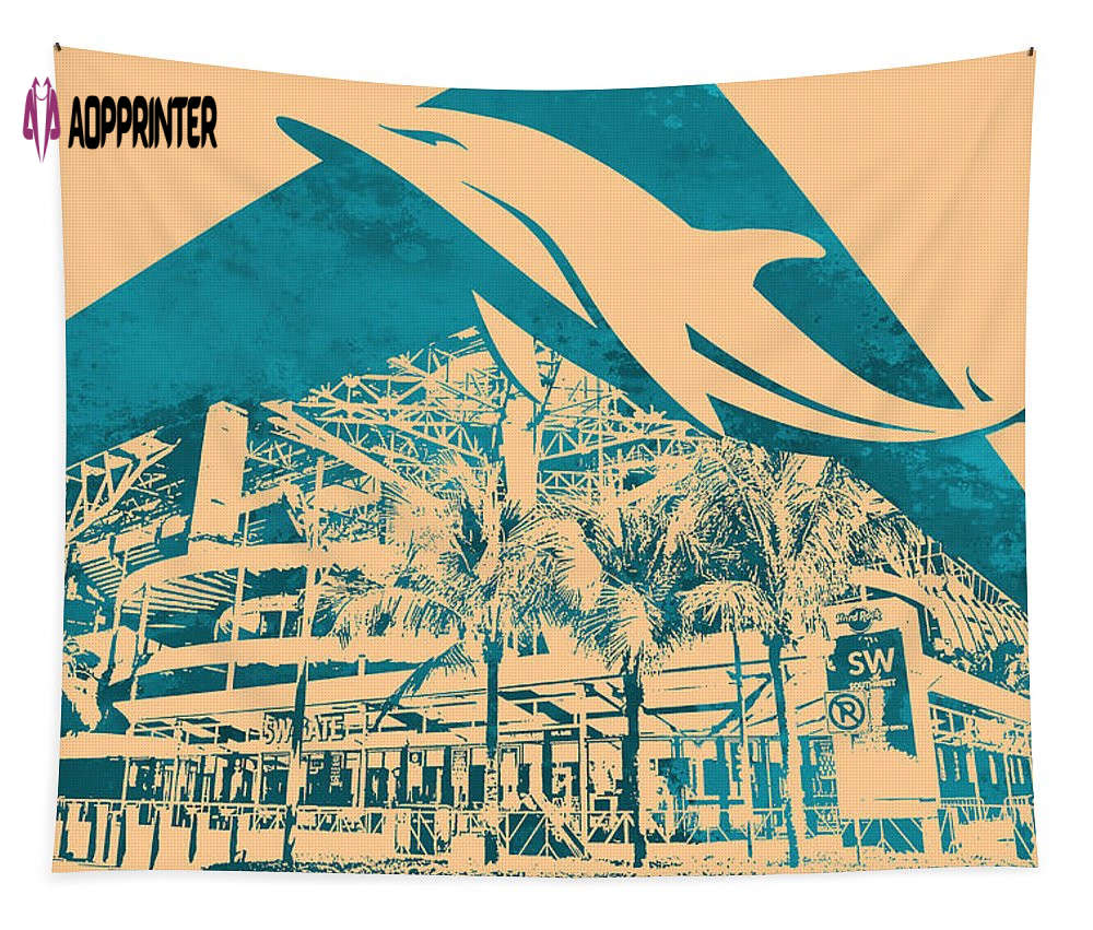 Miami Dolphins Hard Rock Stadium Tapestry Gifts For Fans Miami Dolphins Hard Rock Stadium Tapestry Gifts For Fans