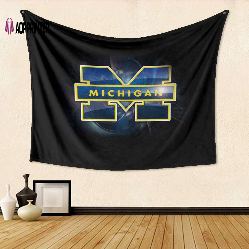Michigan Wolverines Black TA2 Gift: Engaging 3D Full Printing Tapestry for Fanatics Michigan Wolverines Black TA2 Gift: Engaging 3D Full Printing Tapestry for Fanatics