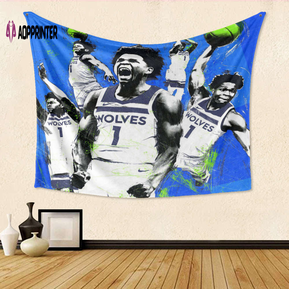 Minnesota Timberwolves Anthony Edward v34 3D Full Printing Tapestry – Perfect Gift for Fans Minnesota Timberwolves Anthony Edward v34 3D Full Printing Tapestry – Perfect Gift for Fans