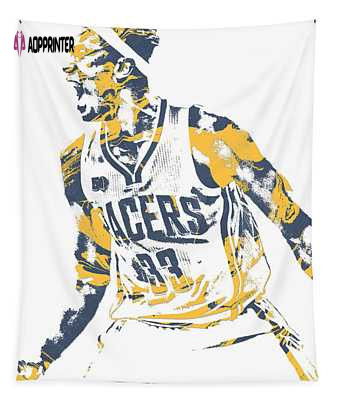 Myles Turner Indiana Pacers Pixel Art 1 Joe Hamilton Tapestry Myles Turner Indiana Pacers Pixel Art 1 Joe Hamilton Tapestry
