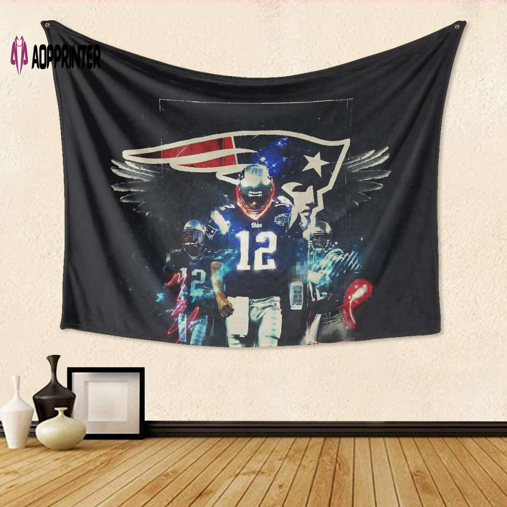 New England Patriots Player Number 12 Black Gift – 3D Full Printing Tapestry New England Patriots Player Number 12 Black Gift – 3D Full Printing Tapestry