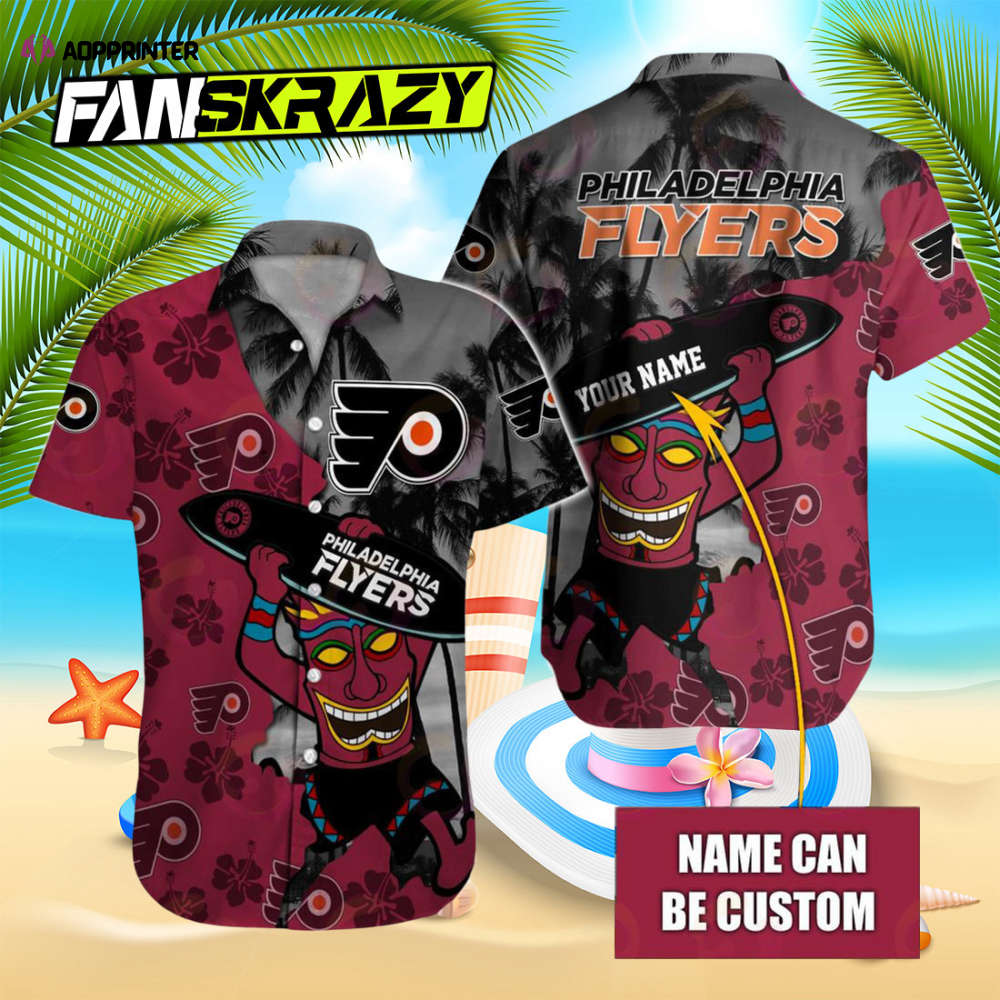 NHL Philadelphia Flyers Special Native Hawaiians Design Button Shirt NHL Philadelphia Flyers Special Native Hawaiians Design Button Shirt
