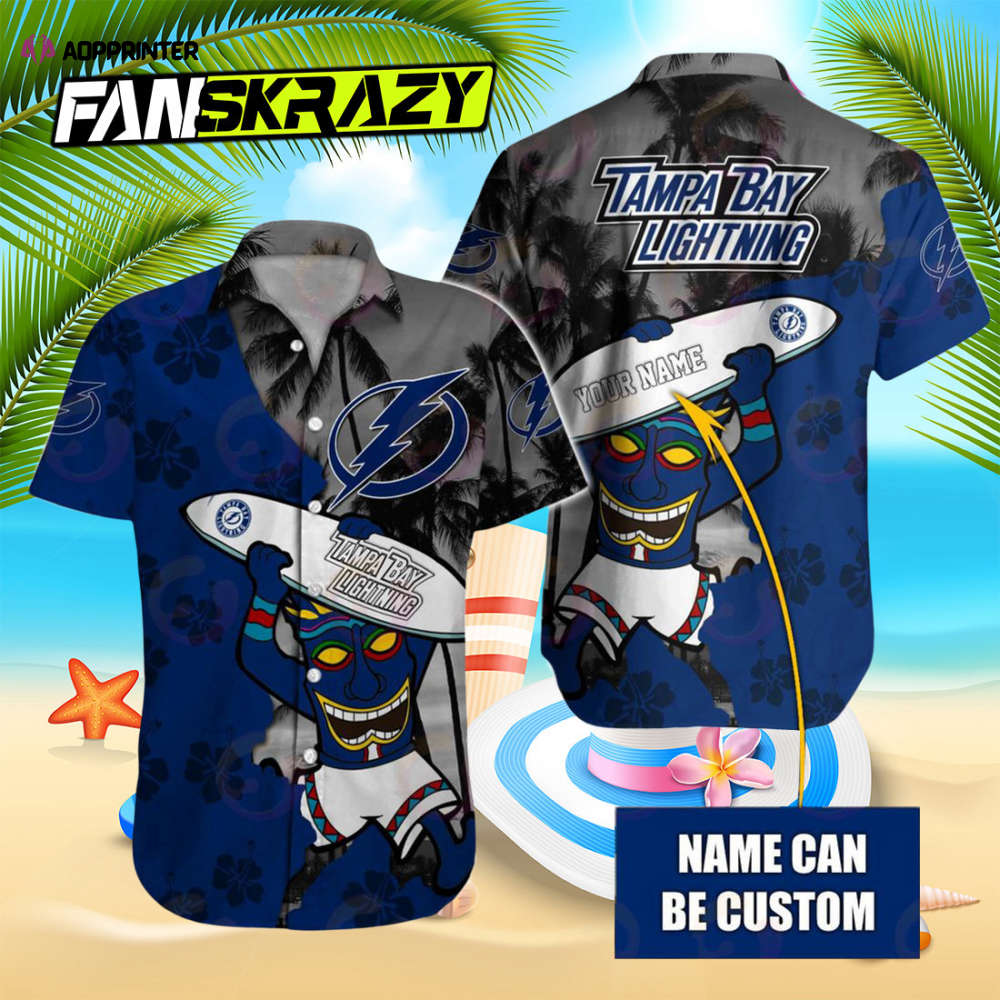 NHL Tampa Bay Lightning Special Native Hawaiians Design Button Shirt NHL Tampa Bay Lightning Special Native Hawaiians Design Button Shirt