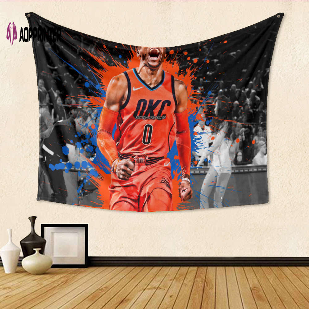 Russell Westbrook No 0 Tapestry: Perfect OKC Thunder Fan Gift – 3D Full Print Russell Westbrook No 0 Tapestry: Perfect OKC Thunder Fan Gift – 3D Full Print