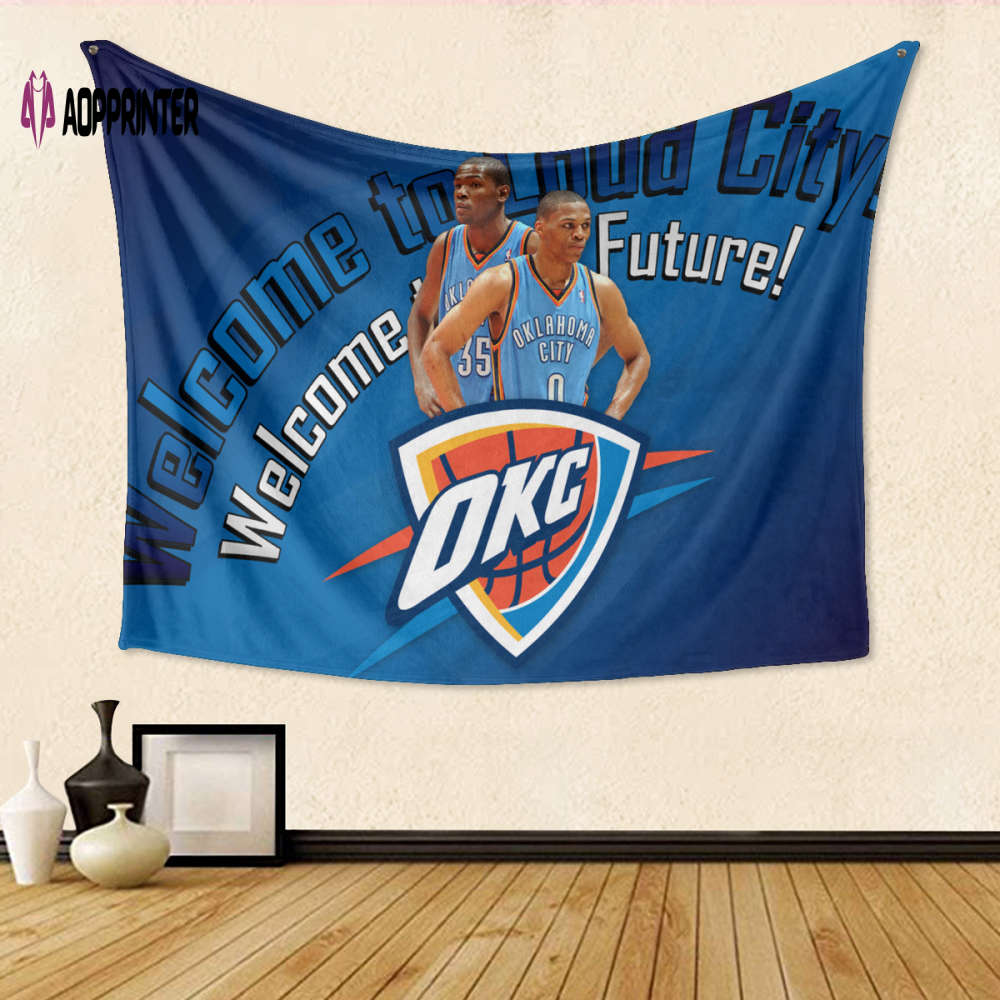 Oklahoma City Thunder Welcom To Loud City Gift For Fan 3D Full Printing Tapestry Oklahoma City Thunder Welcom To Loud City Gift For Fan 3D Full Printing Tapestry