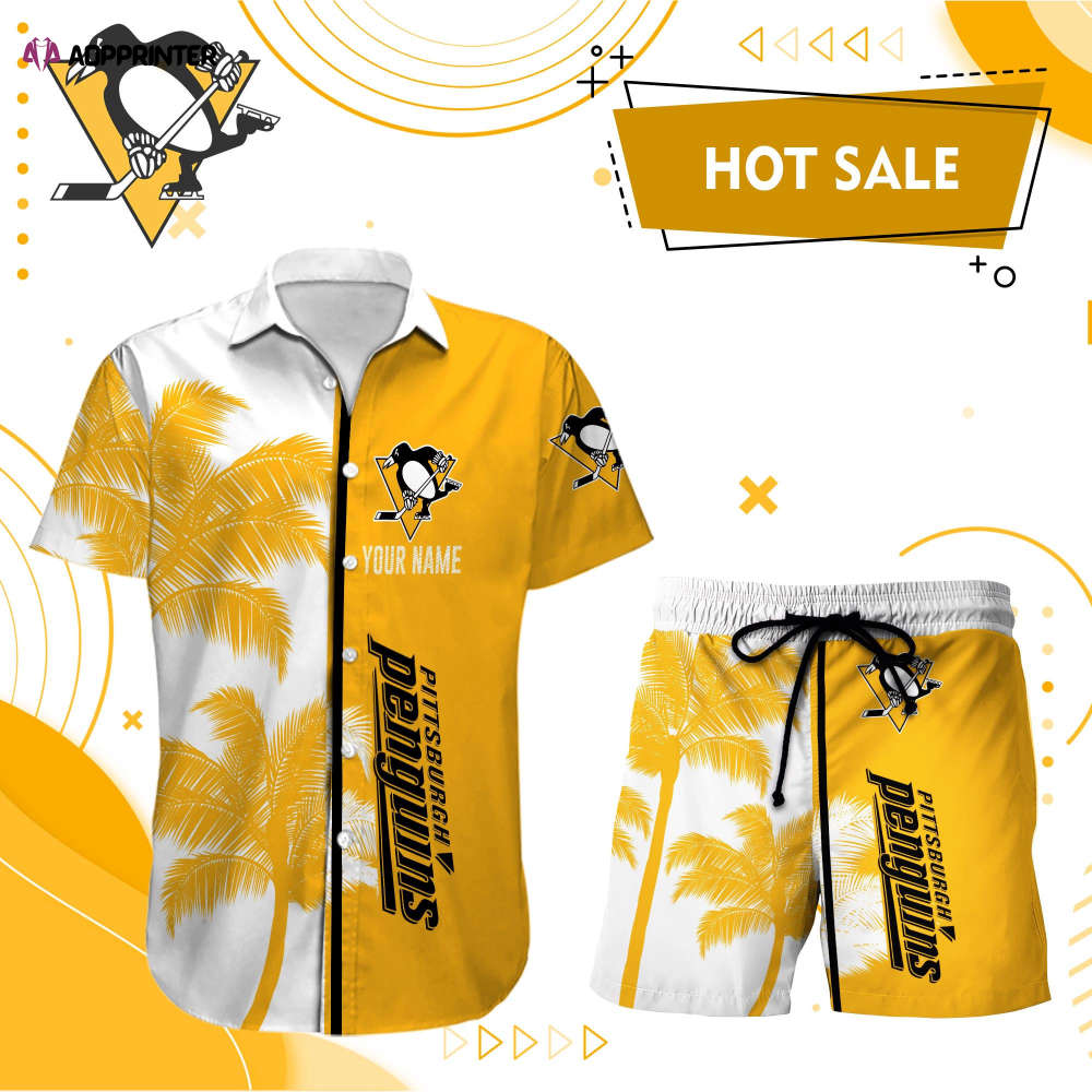 PITTSBURGH PENGUINS HAWAII SHIRT MEN SHORT CUSTOM NHL PITTSBURGH PENGUINS HAWAII SHIRT MEN SHORT CUSTOM NHL