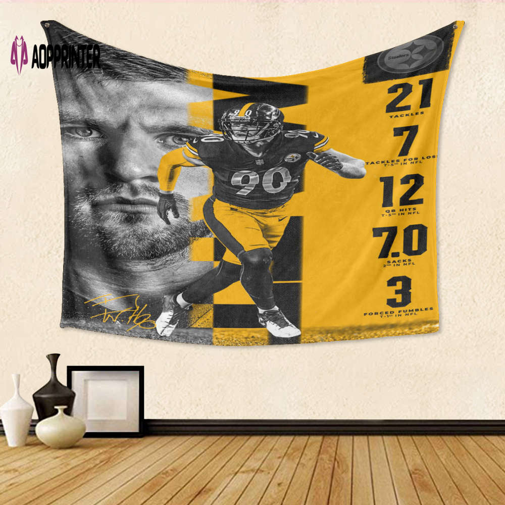 Pittsburgh Steelers T J Watt no90 m7 Gift For Fan 3D Full Printing Tapestry Pittsburgh Steelers T J Watt no90 m7 Gift For Fan 3D Full Printing Tapestry