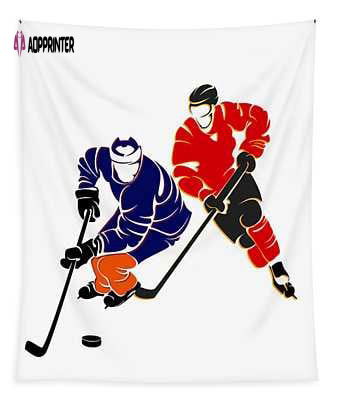 Oilers vs Flames Joe Hamilton Tapestry: Captivating Rivalries Décor Oilers vs Flames Joe Hamilton Tapestry: Captivating Rivalries Décor