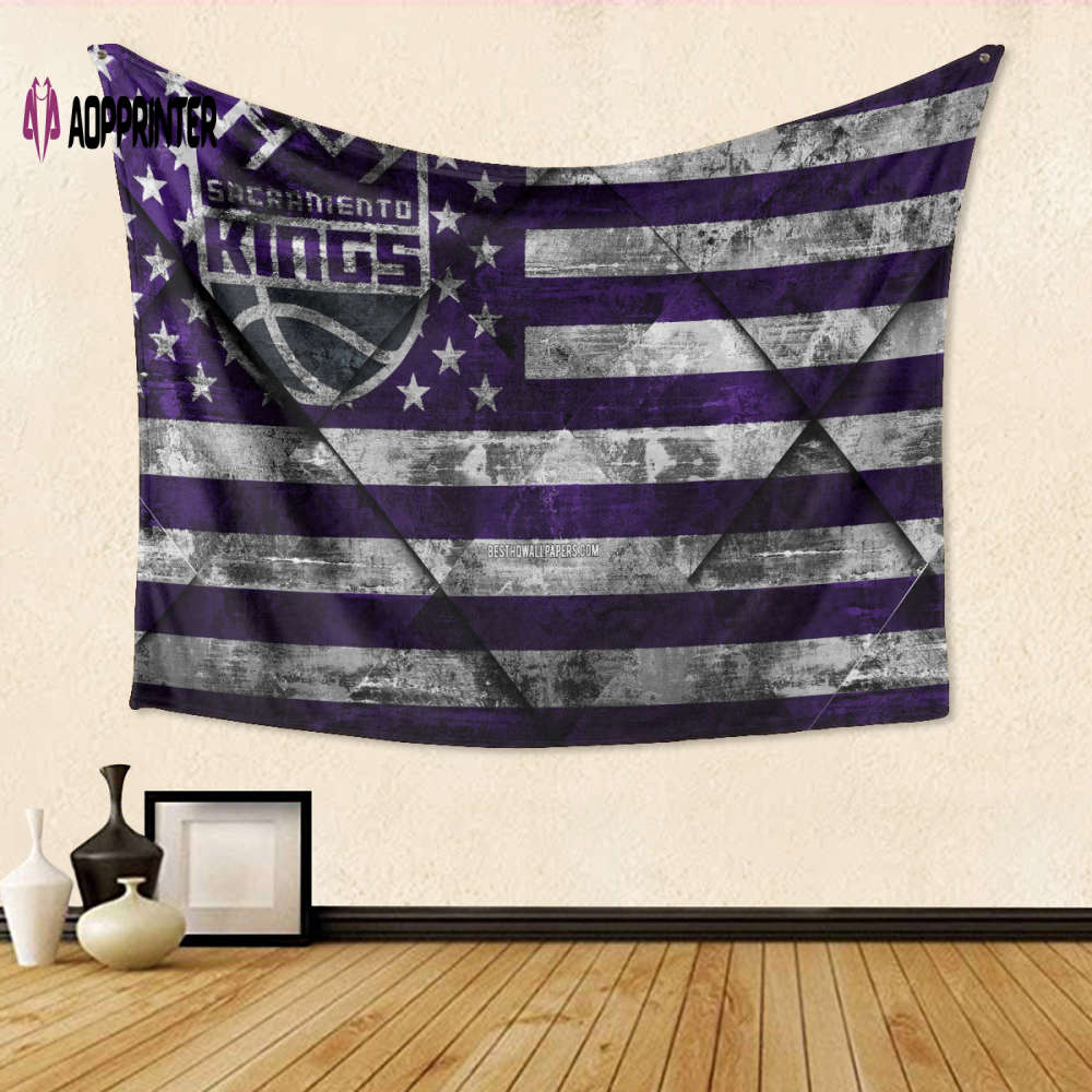 Sacramento Kings Emblem Texture Flag: 3D Full Print Tapestry – Perfect Fan Gift! Sacramento Kings Emblem Texture Flag: 3D Full Print Tapestry – Perfect Fan Gift!
