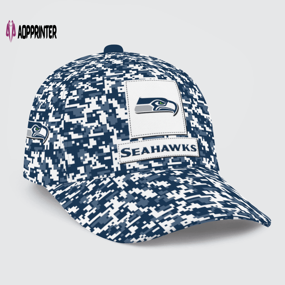 Seattle Seahawks Digital Camo AOP Classic Baseball Classic Cap Men Hat Seattle Seahawks Digital Camo AOP Classic Baseball Classic Cap Men Hat