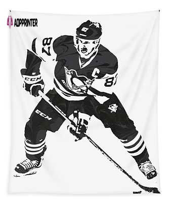 Shop Sidney Crosby Pittsburgh Penguins Watercolor Tapestry - Joe Hamilton Pixel Art 5