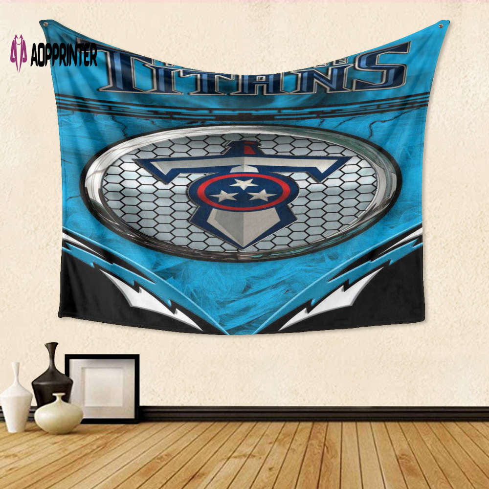 Tennessee Titans Emblem v12 Tapestry: 3D Full Print Gift for Fan Tennessee Titans Emblem v12 Tapestry: 3D Full Print Gift for Fan