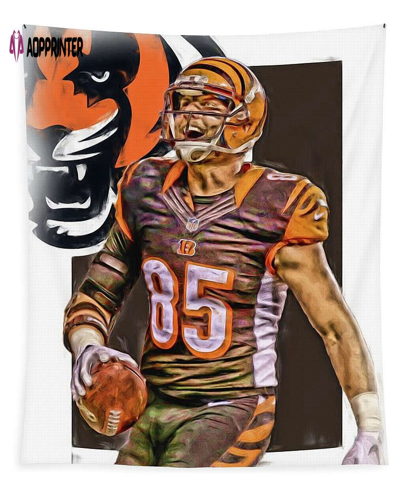Tyler Eifert Cincinnati Bengals Oil Art Tapestry Gift For Fan Tyler Eifert Cincinnati Bengals Oil Art Tapestry Gift For Fan