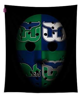 Whalers Goalie Mask Joe Hamilton Tapestry Whalers Goalie Mask Joe Hamilton Tapestry
