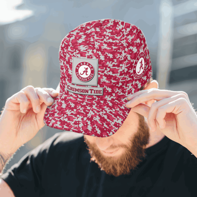 Alabama Crimson Tide Digital Camo AOP Classic Baseball Classic Baseball Classic Cap Men Hat Men Hat