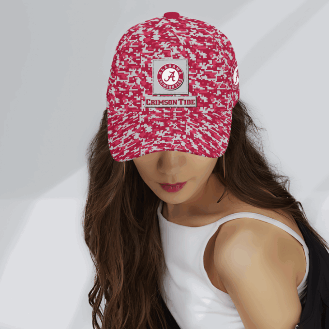 Alabama Crimson Tide Digital Camo AOP Classic Baseball Classic Baseball Classic Cap Men Hat Men Hat
