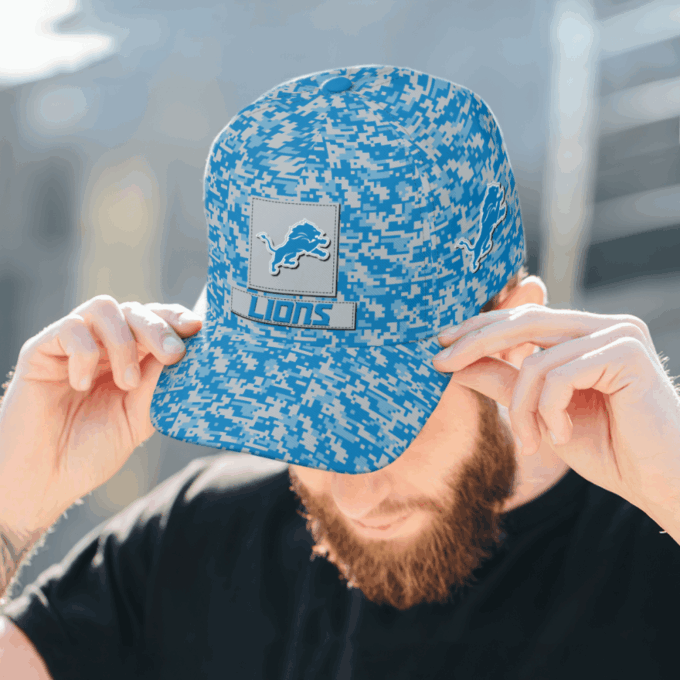 Detroit Lions Digital Camo AOP Classic Baseball Classic Cap Men Hat