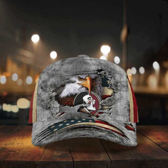 Florida State SeminolesVintage American Flag Royalty Baseball Classic Cap Men Hat