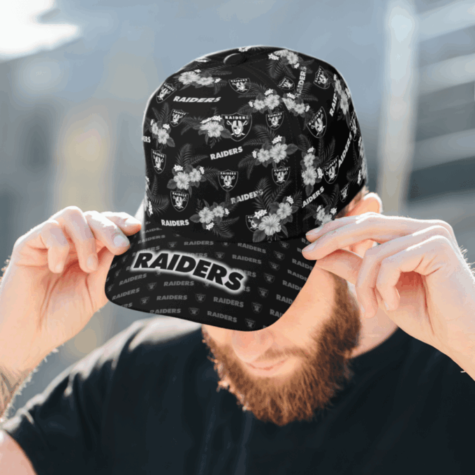Las Vegas Raiders Floral Hawaiian Adjustable Baseball Classic Baseball Classic Cap Men Hat Men Hat