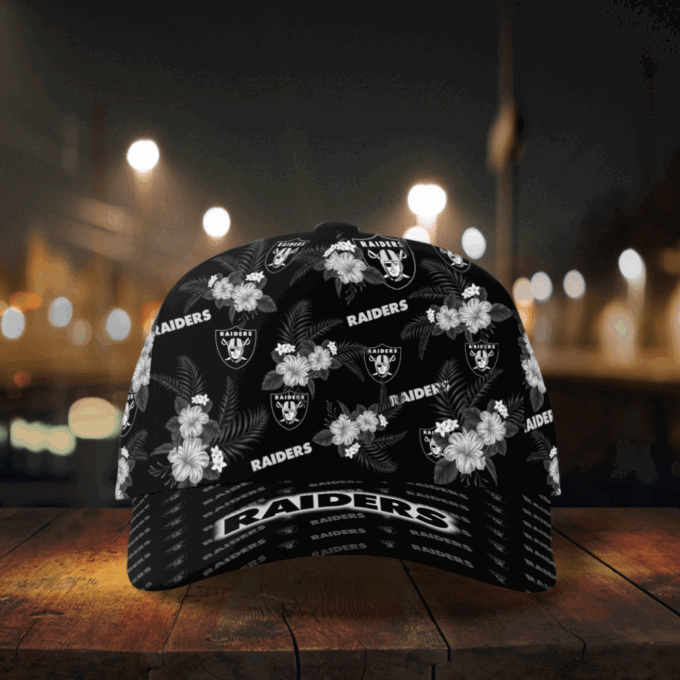 Las Vegas Raiders Floral Hawaiian Adjustable Baseball Classic Baseball Classic Cap Men Hat Men Hat