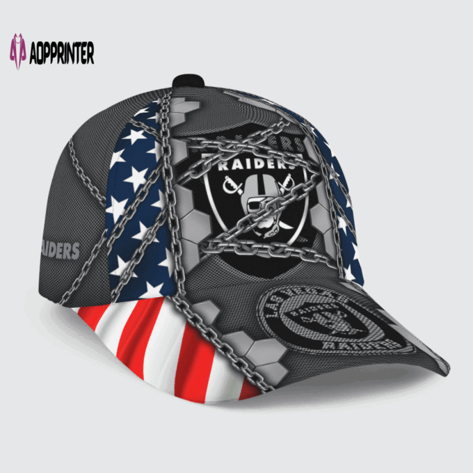 Las Vegas Raiders Stars & Stripes Chain Printed Baseball Classic Baseball Classic Cap Men Hat Men Hat