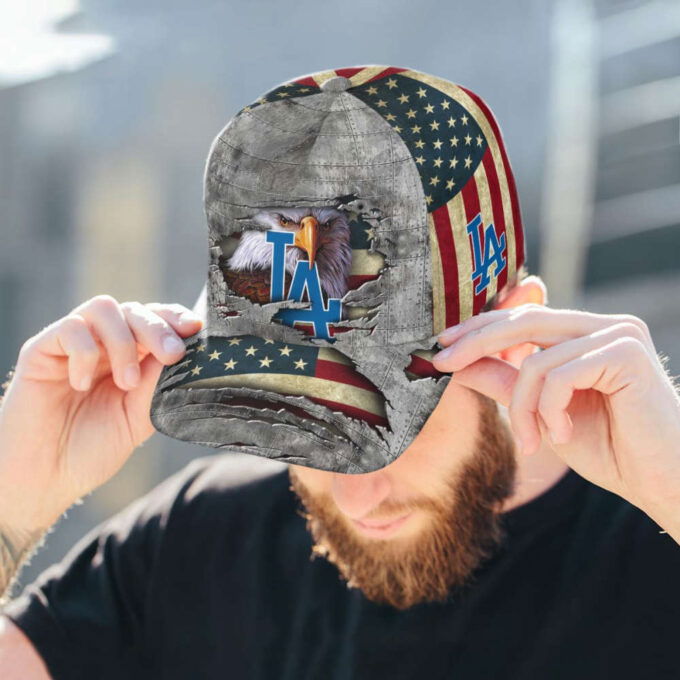 Los Angeles Dodgers Vintage American Flag Royalty Baseball Classic Cap Men Hat