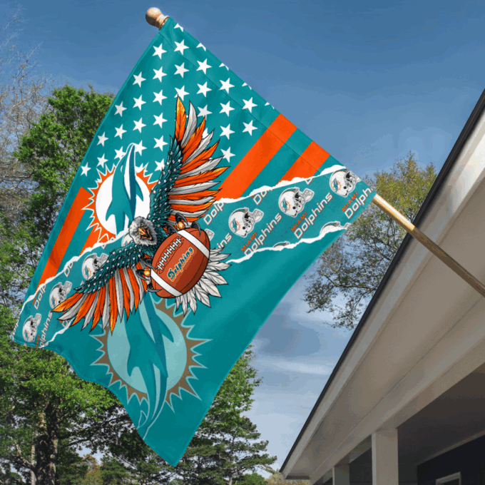 Miami Dolphins American Landscape House Flag
