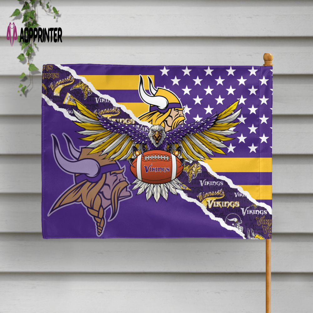 Minnesota Vikings American Landscape House Flag Minnesota Vikings American Landscape House Flag