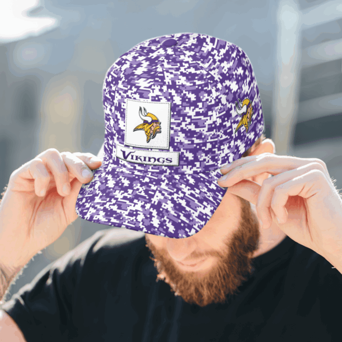 Minnesota Vikings Digital Camo AOP Classic Baseball Classic Baseball Classic Cap Men Hat Men Hat
