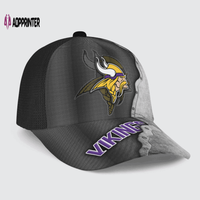 Minnesota Vikings Specialized Metal Texture Baseball Baseball Classic Cap Men Hat