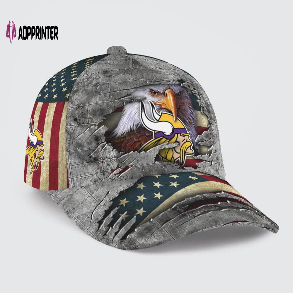 Minnesota Vikings Vintage American Flag Royalty Baseball Classic Cap Men Hat Minnesota Vikings Vintage American Flag Royalty Baseball Classic Cap Men Hat