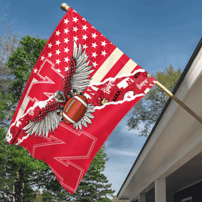 Nebraska Cornhuskers American Landscape House Flag
