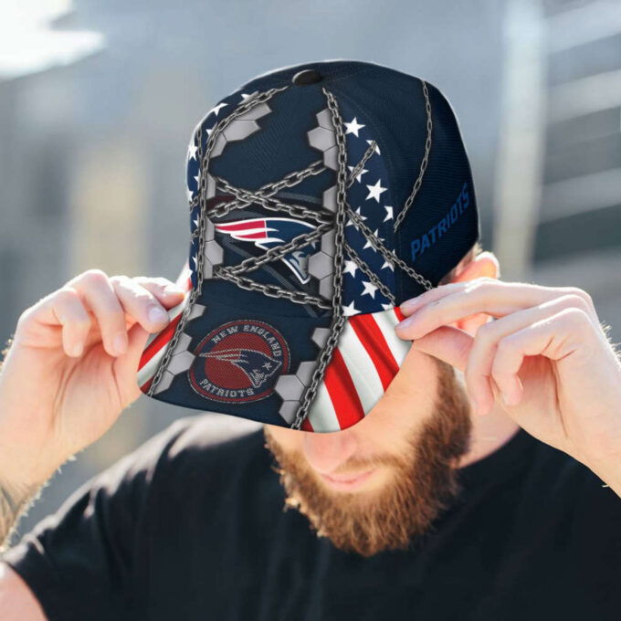New England Patriots Stars & Stripes Chain Printed Baseball Classic Cap Men Hat