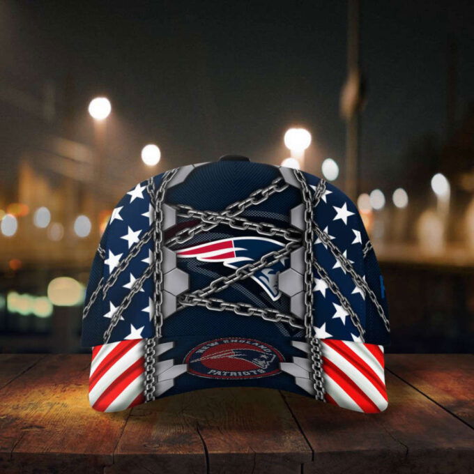 New England Patriots Stars & Stripes Chain Printed Baseball Classic Cap Men Hat