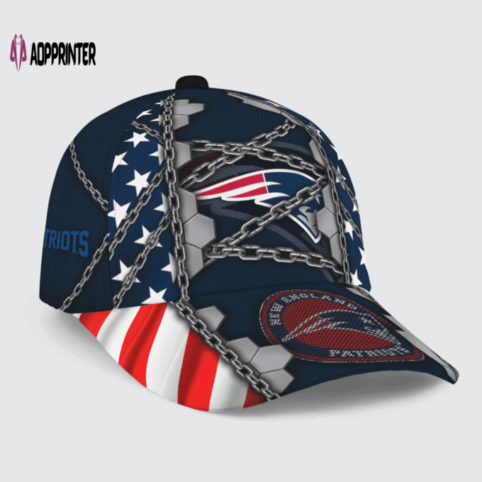 New England Patriots Stars & Stripes Chain Printed Baseball Classic Cap Men Hat