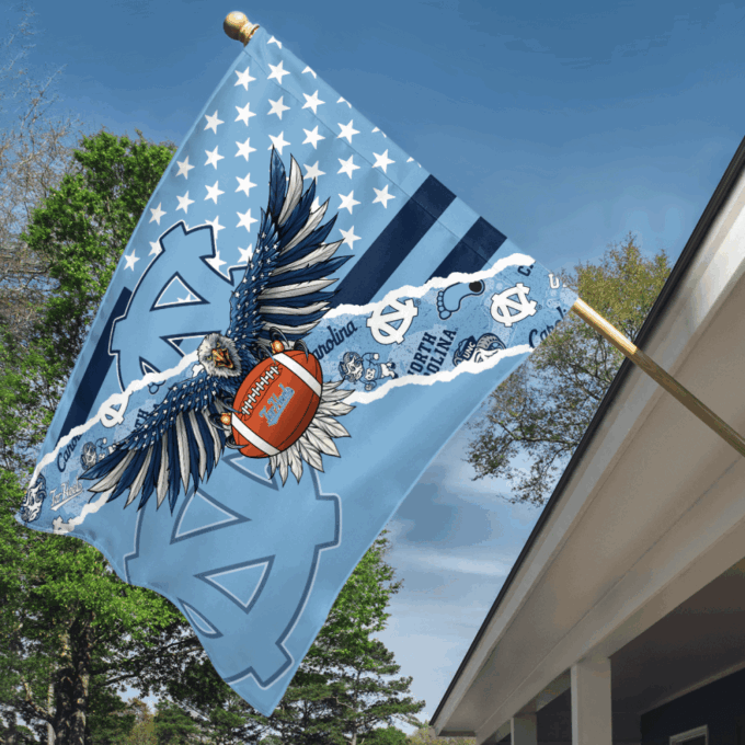 North Carolina Tar Heels American Landscape House Flag